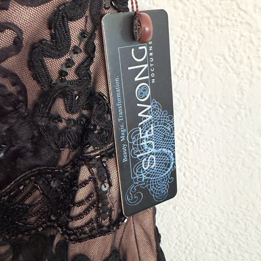 New vintage y2k Sue Wong Black Strapless Lace embellished wedding guest Dress - Picture 10 of 14